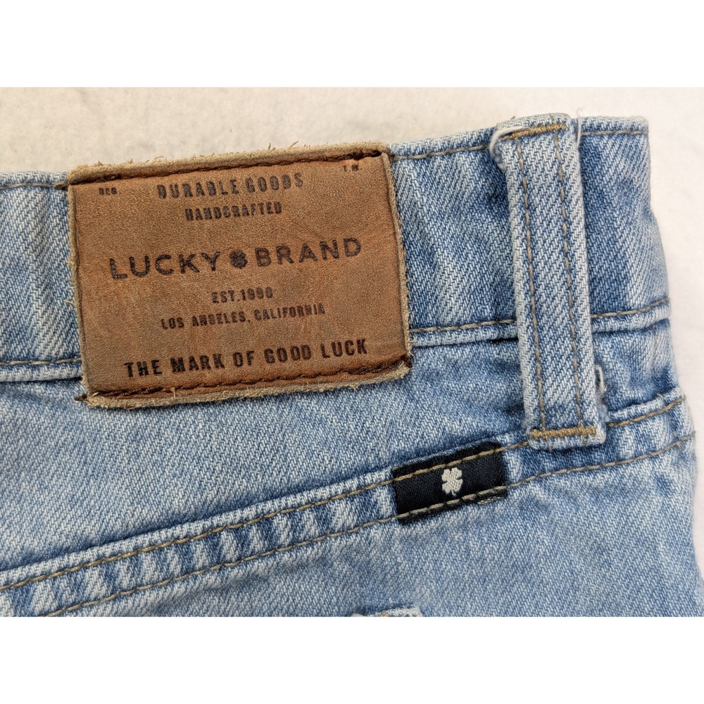 Lucky Brand Womens The Boyfriend Short 8 / 29 Distressed Denim Jeans Light Blue - Picture 7 of 10